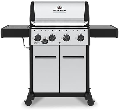 Broil King 865367 Crown S 440 4-Burner Natural Gas Grill in Stainless Steel with Side Burner by BroilKing