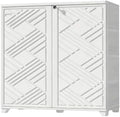 Mrosaa Outdoor Indoor Storage Cabinet,Resin Cabinet Waterproof White by Mrosaa