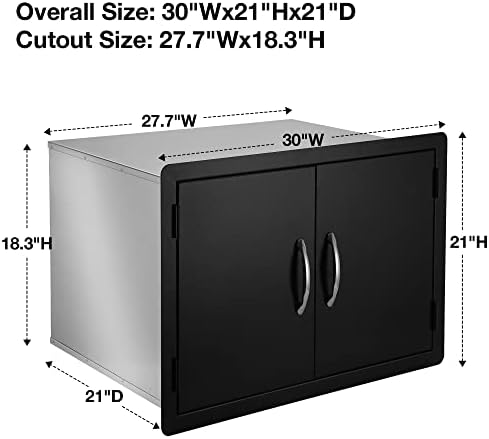 Stanbroil 30 Inch Dry Storage Cabinet for Outdoor Kitchen, Black Steel - Image 2