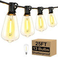 Brightever 25FT Outdoor String Lights 13 Bulbs, Waterproof Patio Lights by Brightever