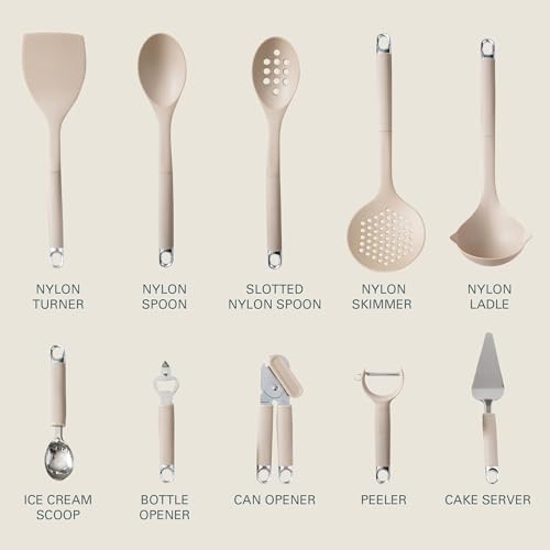 Gibson Home 20-Piece Kitchen Gadget & Tool Set – Nylon Cooking Utensils Spatulas, Ladle, Skimmer, Serving Spoons, Measuring Cups & Spoons, Can Opener, Peeler, Ice Cream Scoop & More - Image 3