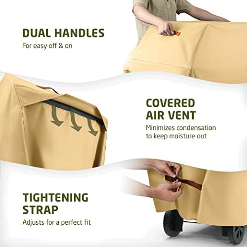 Zober 58 Inch BBQ Grill Cover for Outdoor Grill, Waterproof, Mustard - Image 5