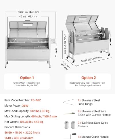 VEVOR Rotisserie Grill, 46" Electric Rotisserie Grill Kit - Image 7