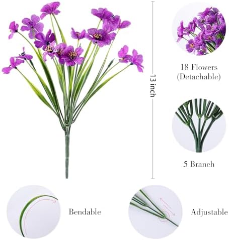 AGIRL Artificial Flowers Outdoor UV Resistant Fake Plant Garden Patio Decor - Image 2