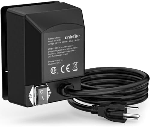 onlyfire Universal Electric Grill Rotisserie Motor, 110 Volt/4 Watt, Black by onlyfire