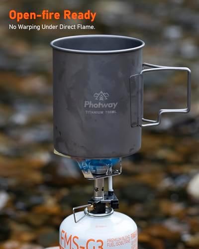 750ml (25oz) Titanium Camping Pot, Ultralight Backpacking Cookware - Image 4