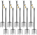 10 Pack String Light Poles for Outside, Adjustable Metal Patio Light Poles by Fussion