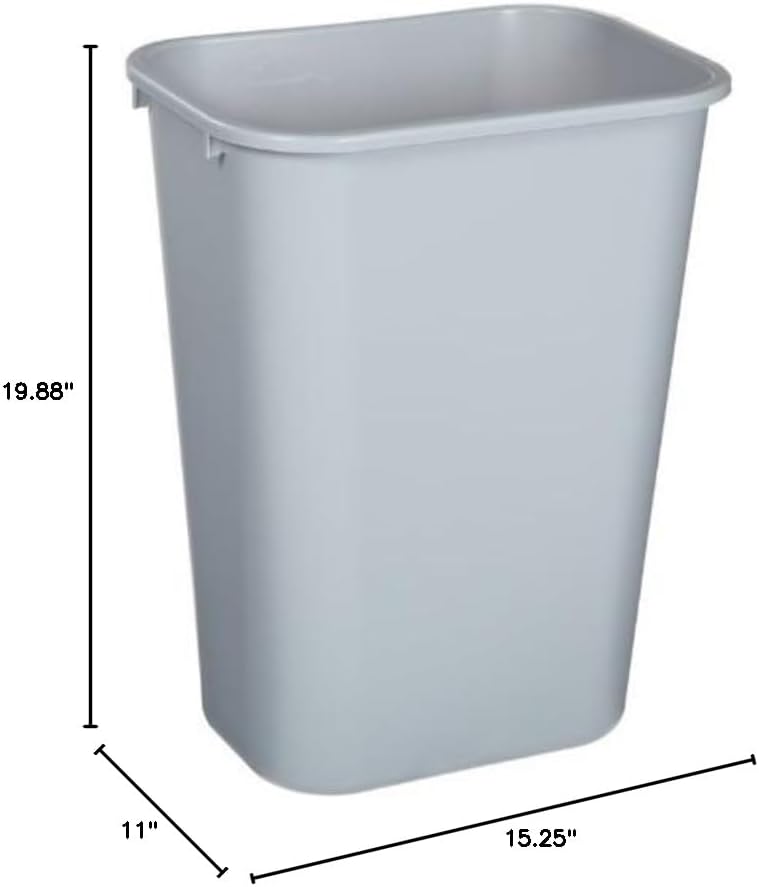 Rubbermaid Commercial Products Wastebasket, Gray, 10.25-Gal, Pack of 12 - Image 3