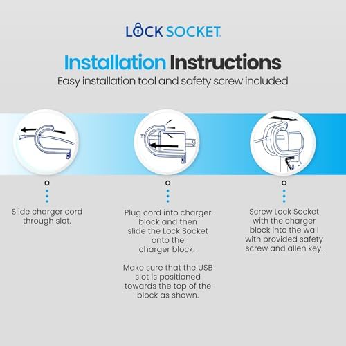 Lock Socket USB-C Fast Charger Lock- Anti Theft Chid-Safe. Firmly Secures iPhone Chargers from Unplugging w/Security Screw. for Apple iPhone 16/15/14/13/12/11/ X/MAX/XR, Made in USA - Image 5