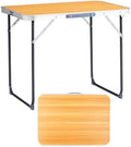 Aluminum Folding Camping Table, folding table (Wood grain, 2.3FT) by Road+Ahead