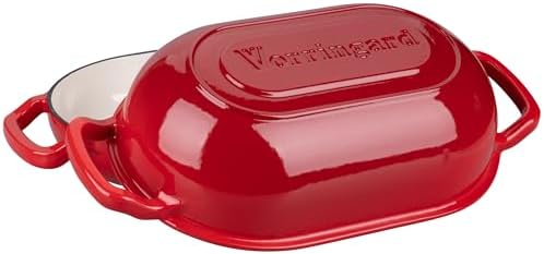VORRINGARD Enameled Cast Iron Sourdough Bread Oven, Dutch Oven, Loaf Cast Iron Bread Pan for Homemade Bread Baking, Meatloaf Pan with Lid, 5QT, Red - Image 4