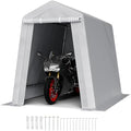 VEVOR 6x8x7 FT Heavy-Duty Portable Outdoor Storage Shed Tent, Waterproof Carport Garage Shelter with Roll-Up Zipper Door & Vents, UV-Resistant Canopy for Motorcycle, Bike, Lawn Mower, Tools, Gray by VEVOR