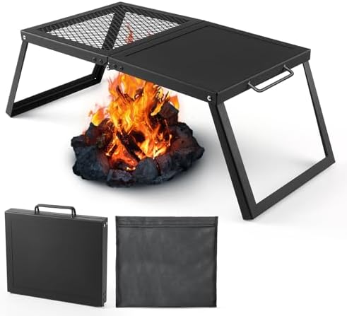 Odoland Folding Campfire Grill Camping Grill for Outdoor Cooking Bonfire by Odoland
