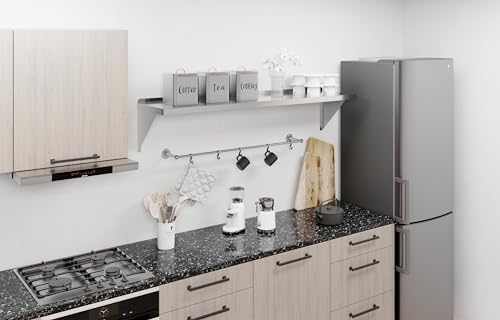 AmGood 14" x 60" Stainless Steel Wall Shelf | Appliance & Equipment Metal Shelving | NSF | Kitchen, Restaurant, Garage, Laundry, Utility Room | Heavy Duty | Turned-Down Edge - Image 2