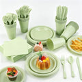 Kochorie 240 Pieces Sage Green Plastic Dinnerware Set Disposable Heavy Duty Plates Napkins Cups Silverware Dessert Dinner Plates for Birthday Wedding Baby Shower Party Supplies, Serves 30 Guests by Kochorie
