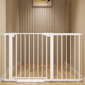 29-51 inches Extra Wide Metal Baby Gate for Stairs/Doorways, 30 inches Tall Pressure Mounted Pet Gates, Auto-Close Child Safety Gate, No Drilling Easy Walk-Through Dog Gate Indoor, White by Unknown