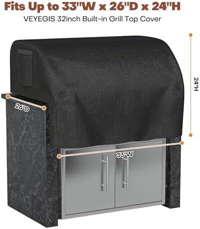 32 in Grill Cover for 30 inch & 32 inch Build-in Grills - Image 2