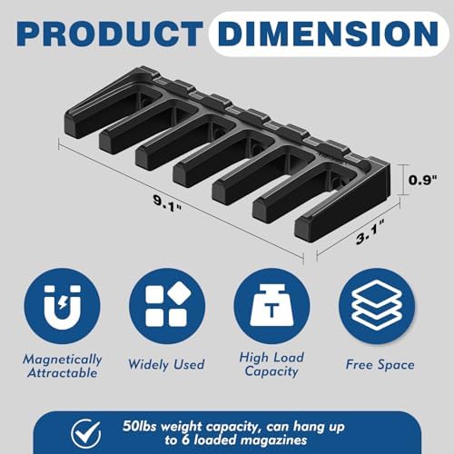Aoanoko PMAG Rack Wall Mount,Mag Holder|AR Magazine Hodler|Wall Mount Display Mag Storage,Home Magazine Storage Rack,Mag Rack for Gun Safe,Locker,Cabinet,Wall - Image 4