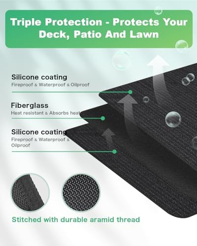 TAOMAND Large 76 x 52 inches Under Grill Mats for Outdoor Grill | BBQ Mat - Image 2