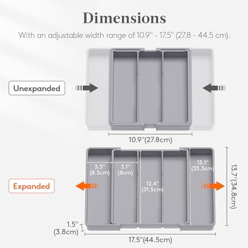 Lifewit Utensil Organizer for Kitchen Drawers, Expandable Utensil Tray - Image 2