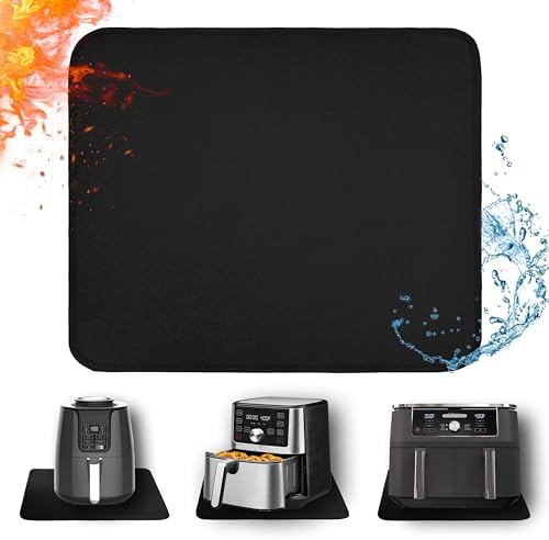 Heat Resistant Mats for Air Fryer on Countertop, 18 x 15in, Black by Amerbro