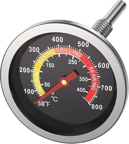 2-3/8" Large Dial Grill Thermometer,50-800°F Temperature Gauge for BBQ Oven by Alloxity