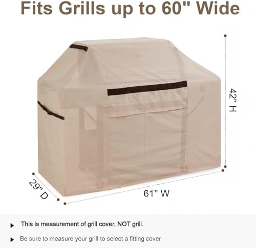 61 Inch BBQ Grill Cover - Heavy Duty Waterproof, Dustproof & Fade Resistant, Easy On/Off with Handles, Fits Weber Char-Broil Nexgrill - Image 2