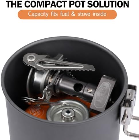 REDCAMP 1.5L Ultralight Camping Cooking Pot Compact Outdoor Stove Tool - Image 2