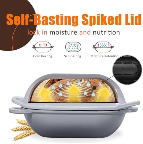 2.5 QT Enameled Cast Iron Sourdough Bread Oven, Loaf Pan with Lid - Image 5