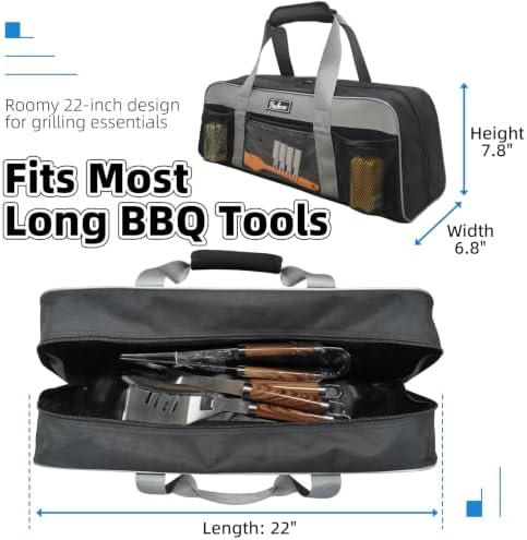 22 Inch Grill Tool Storage Bag, Heavy-Duty 1680D Oxford Organizer - Image 3