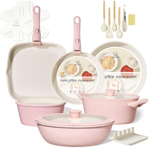 BECIGAR 23pcs Ceramic Pots and Pans Set by BecigarCookware
