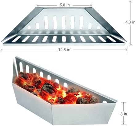 Originals Charcoal Basket Stainless Steel Char Holder, Compatible with Weber Grilling Accessories Charcoal Container Contoured Carbon Briquet Grilling Baskets(2 Pieces), silver - Image 2