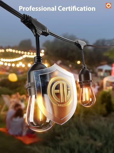 addlon LED Outdoor String Lights 48FT Edison Vintage Weatherproof ETL - Image 3