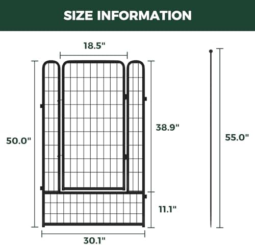 FXW Add-On Gate Panel for Outdoor Dog Playpen, 50" H, Black, Patented - Image 5