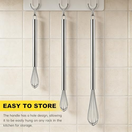 NileHome Mini Whisks Stainless Steel Whisk Set 7" 9" 11"-Kitchen Small Wisk - Image 5