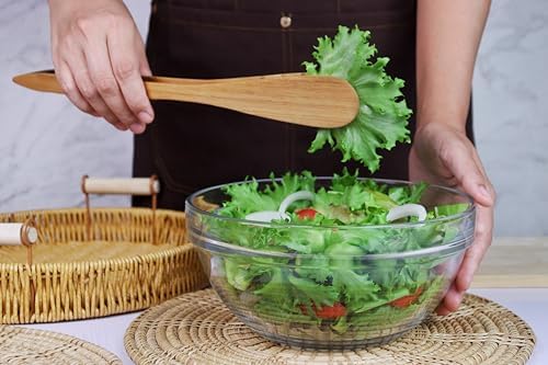 SarnThai Wood Tongs for Cooking, 12 Inch Handcrafted Teak Wood Toaster Tongs for Bread, BBQ, Meat, Salad, Pasta, Kitchen Serving - Image 3