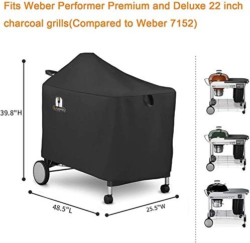Grill Cover for 22 Inch Weber Performer Deluxe Charcoal - Image 2