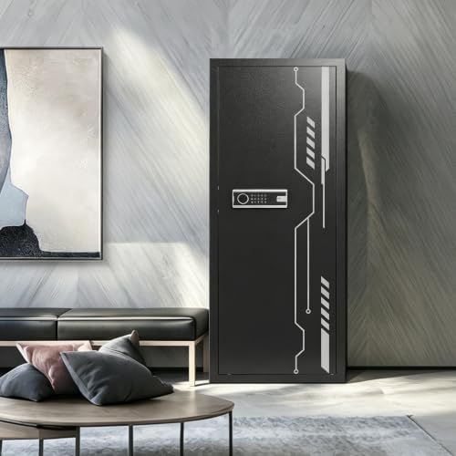 KAER Gun Safe for Rifles and Pistols, 8-13 Gun Cabinet for Shotguns, With Upgraded Electronic Combination Lock & Built-in Safe & Removable Dividers, Ammo Cabinet for Home, Garage, Office - Image 2