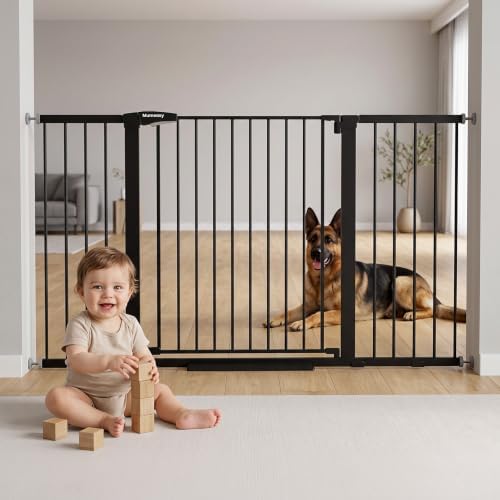 Mumeasy 36-63.3 in Baby Gate for Doorways, 36 in Extra Tall Pet Gate, Black by Mumeasy-FocusonBabyPetSafetyGate