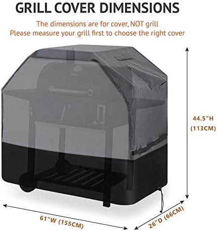 600D Oxford Heavy Duty BBQ Grill Cover 61Wx26Dx45H, Water Resistant - Image 3