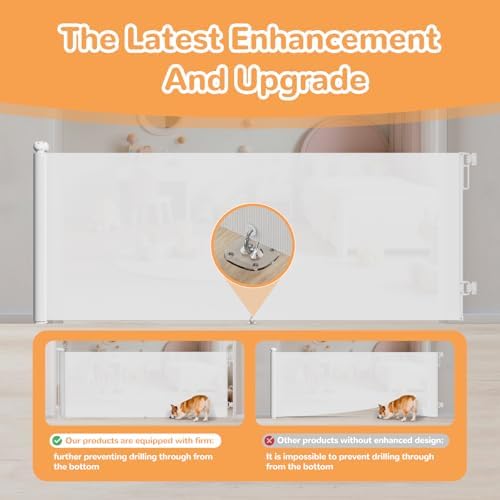 Retractable Baby Gate for Stairs 34" Tall Fits Up to 55" Wide White - Image 5