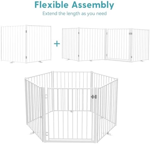 No Pawblems Freestanding Dog Gate with Door for Indoor & Outdoor, 36'' Tall - Image 3
