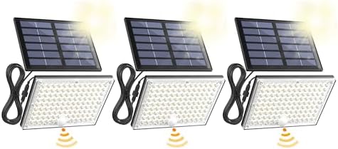 SUPERDANNY Solar Outside Lights with 113 Bright LEDs 7000K with 16ft Cable by SUPERDANNY