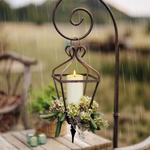 Yeelida Outdoor 4pcs Flameless Waterproof Candles with Handy Remote Control, Cycle Timer Battery Operated Candle Grease Effect LED Flickering Pillar Plastic Long Lasting (Ivory, 3" x4" 5" 6" 7") - Image 2