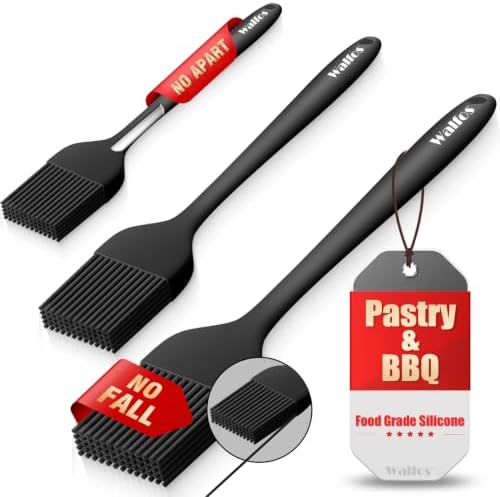 Walfos 3 Size Basting Brush, 600°F High Heat Resistant Silicone Pastry Brushes for BBQ, Baking, Kitchen Cooking, Desserts- BPA Free&Dishwasher Safe by Walfos