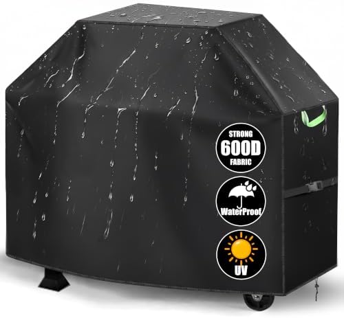 58 Inch 600D Heavy‑Duty Grill Cover for Weber Genesis II & Genesis 300 Series, Waterproof, Anti‑UV, Rip‑Proof, Fade Resistant Gas Grill Cover with Adjustable Buckle Straps by Unknown