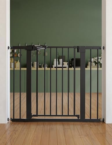 Babelio PressGuard Baby Gate for Stairs, 30" Tall 26"-40" Wide, Black by BABELIO