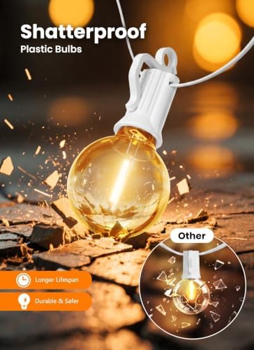Outdoor String Lights, Total 200FT 100 LED Bulbs Shatterproof Patio Lights - Image 2