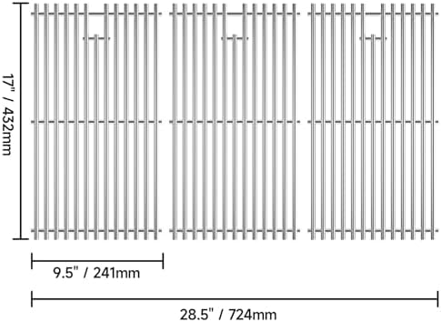 3pcs Stainless Steel Grill Grates for Charbroil, 17'' x 28.5'' - Image 2