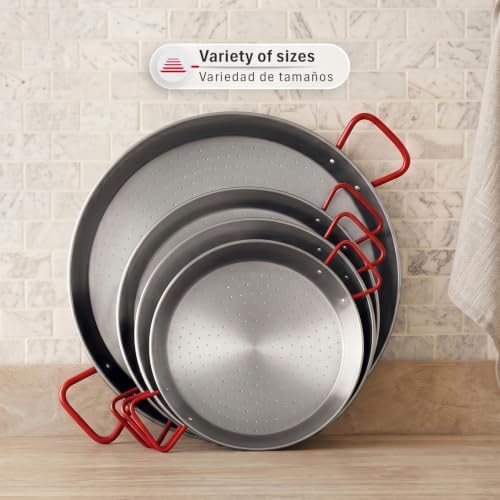 Magefesa 17" Carbon Steel Paella Pan – 42 cm - 10 Servings, Durable & Lightweight with Dimpled Surface, Ideal for Outdoor Cooking & Traditional Valencian Paella - Image 3